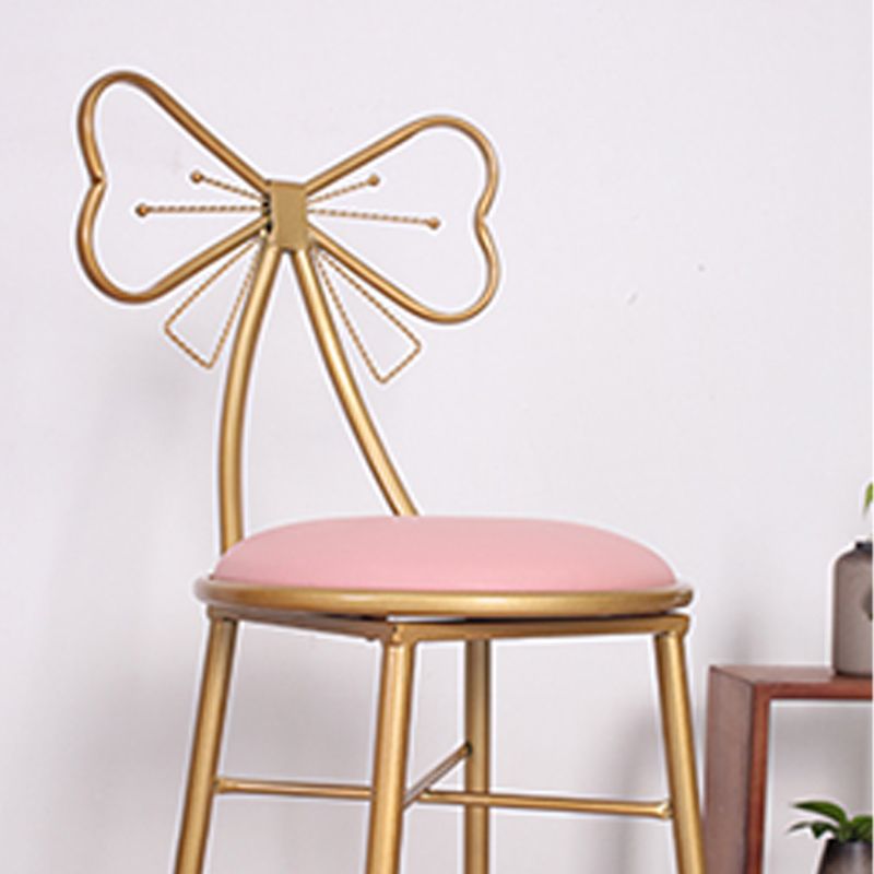 Indoor Upholstered Bar Stools Round Gold Base Scandinavian Counter Bar Stool