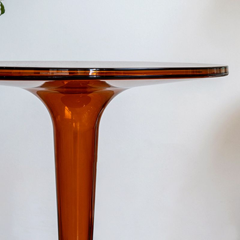 Plastic Round Side End Table 19.09" Wide Pedestal Sofa Side Accent Table