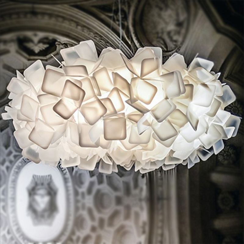 Braun/Blau/Lila Blüte Drop Anhänger zeitgemäß 21 "/27,5" breite 1-Licht-Acryldecklampe für Wohnzimmer