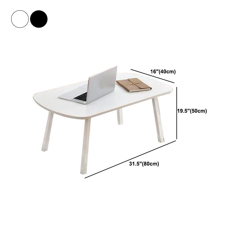 Modern 19.6" H Rectangle Wooden Coffee Table Steel 4 Legs Cocktail Table