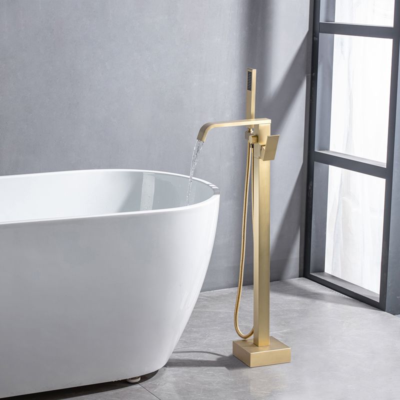 Floor Mounted Metal Freestanding Tub Filler Swivel Freestanding Faucet
