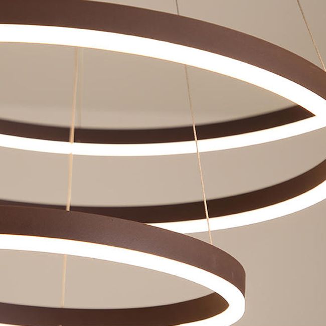 Modern Circle Shape Chandelier Lights Metal Chandelier Lighting Fixtures in Brown