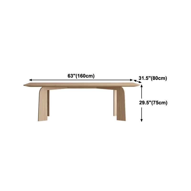 Curved Meeting Table Home Office Solid Wood Modern Writing Desk