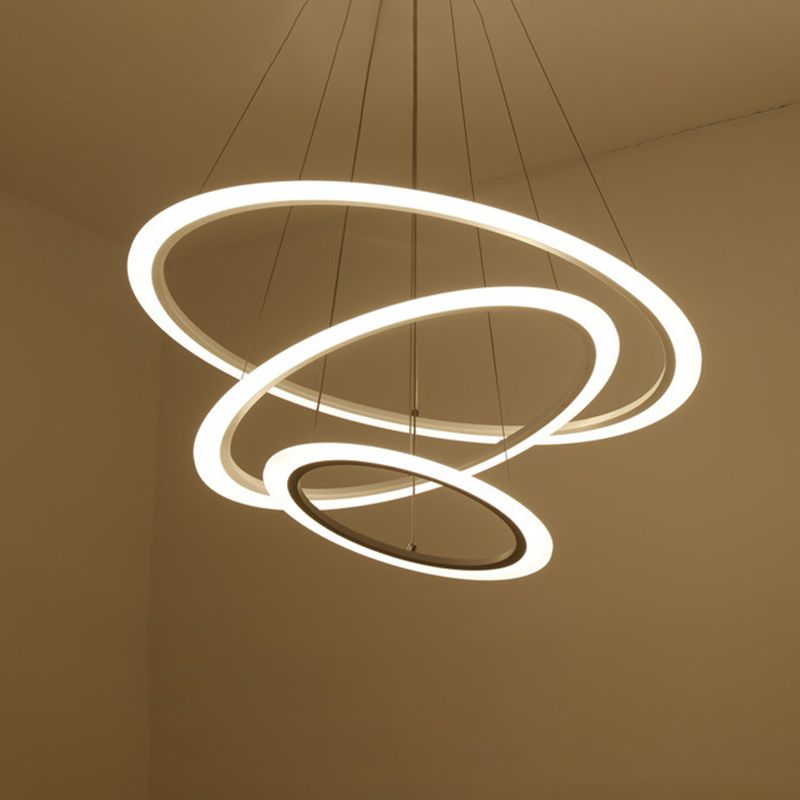 Modern Round Chandelier Light Fixtures Acrylic Hanging Light Kit for Restaurant