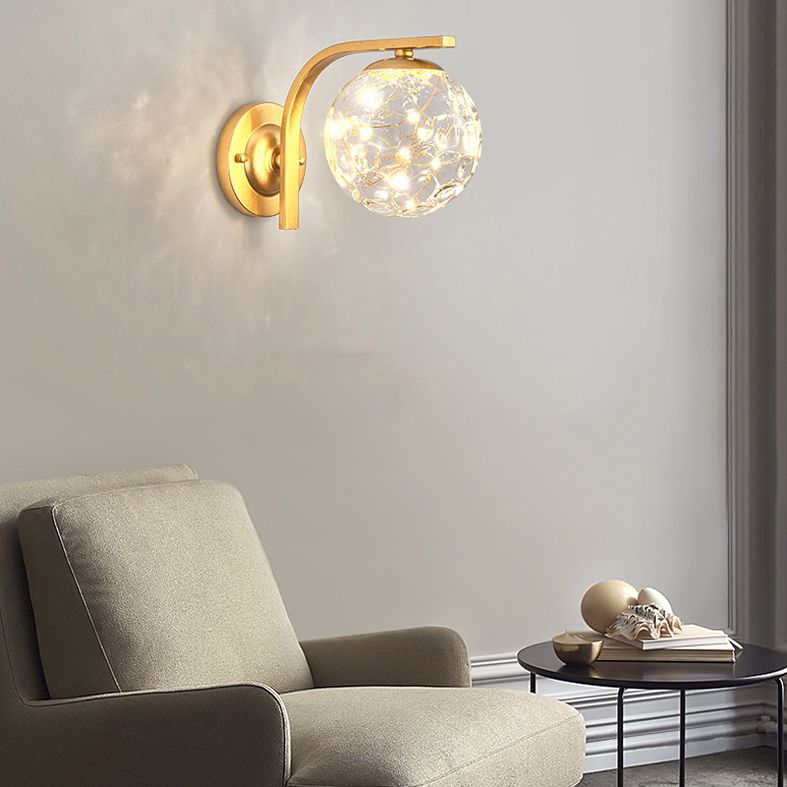 Iron LED Wall Light in Modern Creative Style Babysbreath Glass Wall Sconce for Interior Spaces