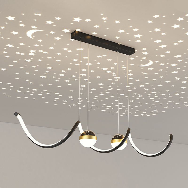 Linear Shape Island Lighting Ideas Modern Style Metal 3 Light Island Pendants