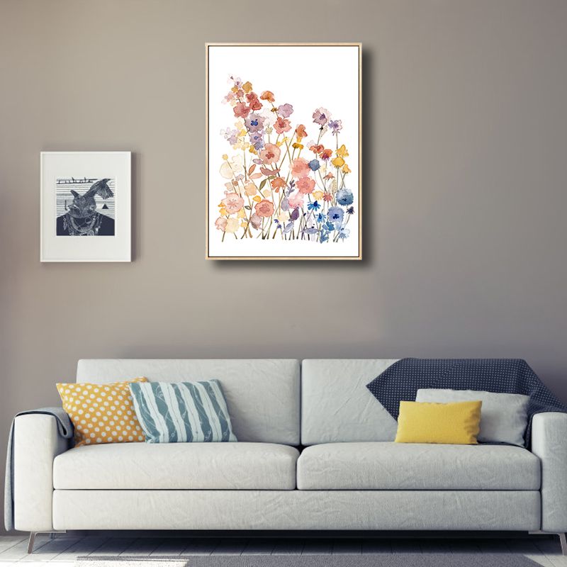 Rustic Flower Blossom Canvas Print Soft Color Living Room Wall Art Decor, Textured