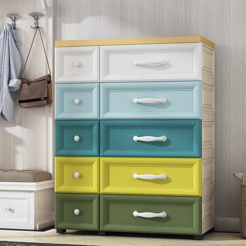 Contemporary Cabinet Plastic Storage Cabinet with Drawer for Bedroom