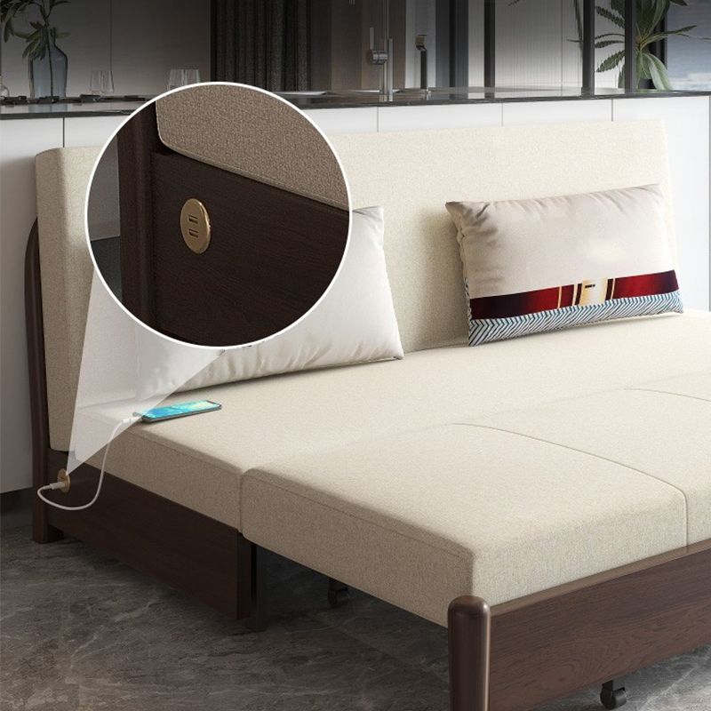 Contemporary Convertible Armless Cotton Blend Bed Sofa Couch