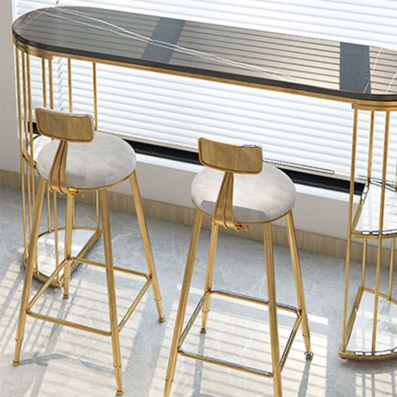 Glam Oval Indoor Counter Set 1/2/3 Pieces Double Pedestal Bar Pub Table Set