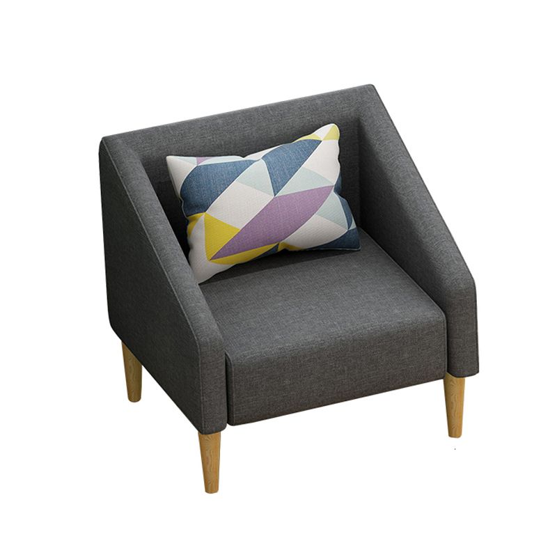 Contemporary Faux Leather Cotton Blend Sofa with Wooden Based
