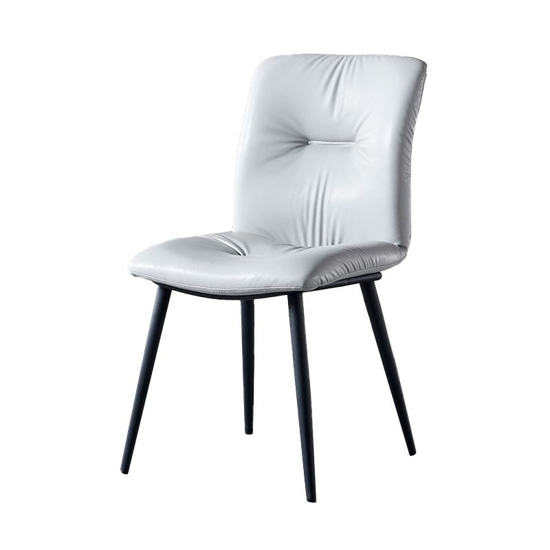 Chaise latérale d'intérieur industrielle chaise de salle à manger tapissée en métal à dossier solide