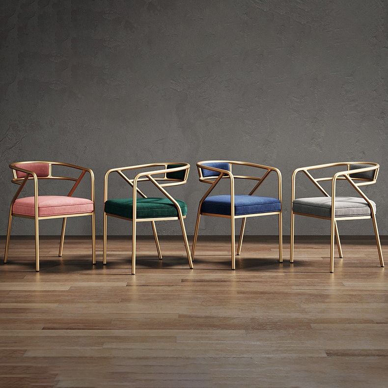 Glam Style Arm Chair Open Back Indoor Dining Chair for Dining Room
