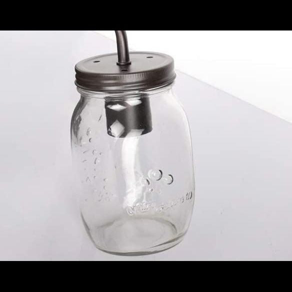 Industrial Gooseneck Stem Sconce Light Single Light Canning Jar Wall Lamp for Corridor