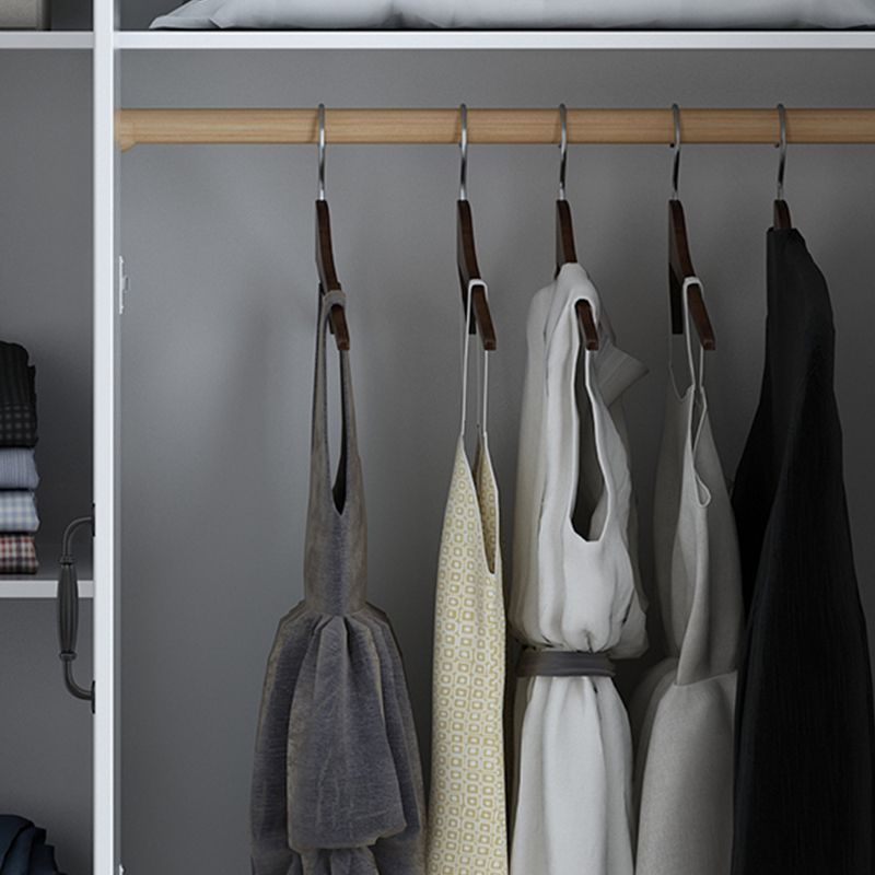 White Engineered Wood Wardrobe Closet Modern Wardrobe Armoire