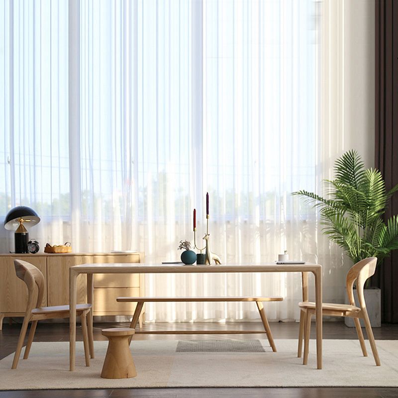 Solid Wood Dinette Set Modern Style 1/4/5/6 Pcs Dining Set with Rectangle Table