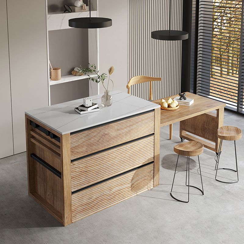 Modern Rectangle Sintered Stone Island Table for Kitchen Dining Room