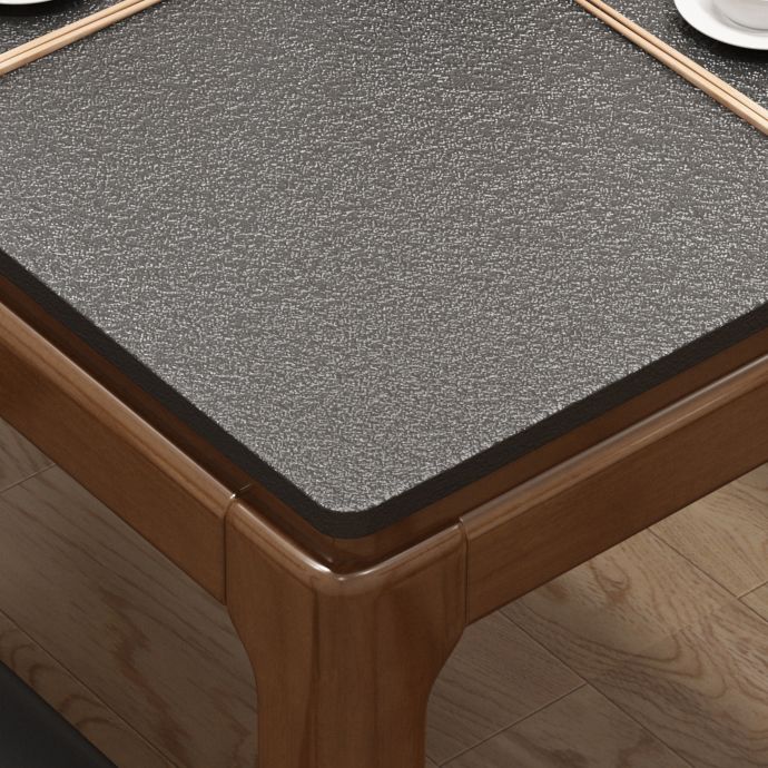 Mesa de comedor de piedra sinterizada de mediados de siglo, mesa rectangular con base de madera maciza de 4 patas para el hogar