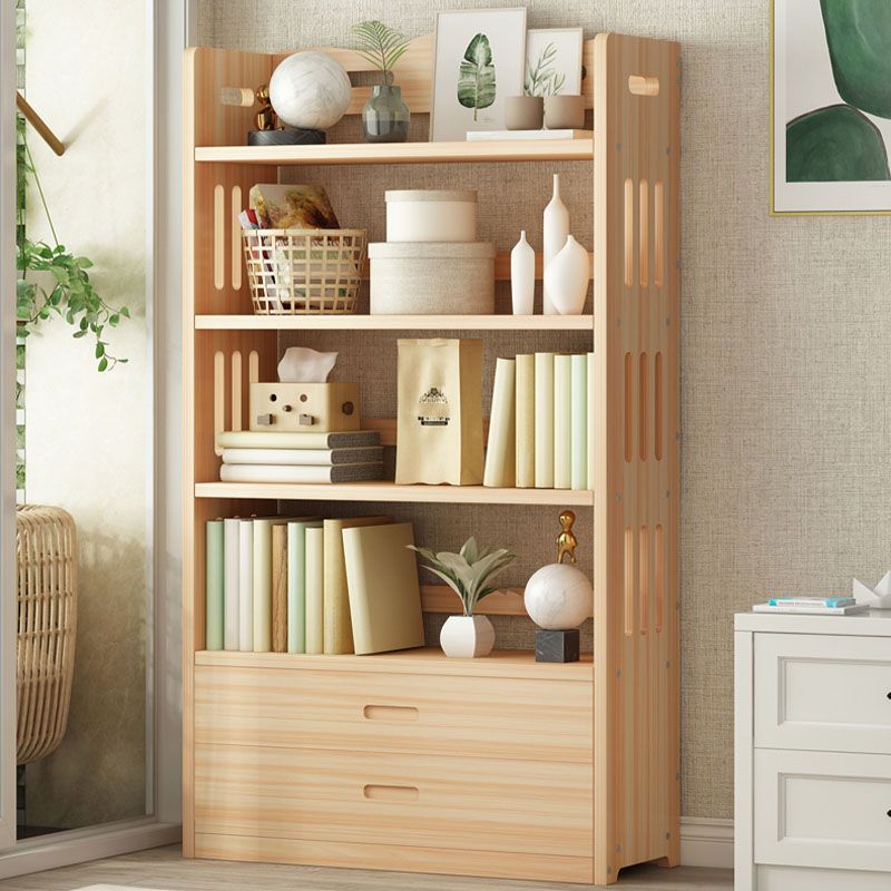 Modern Floor Brown Book Shelf Woodend Open Shelf Bookcase for Home