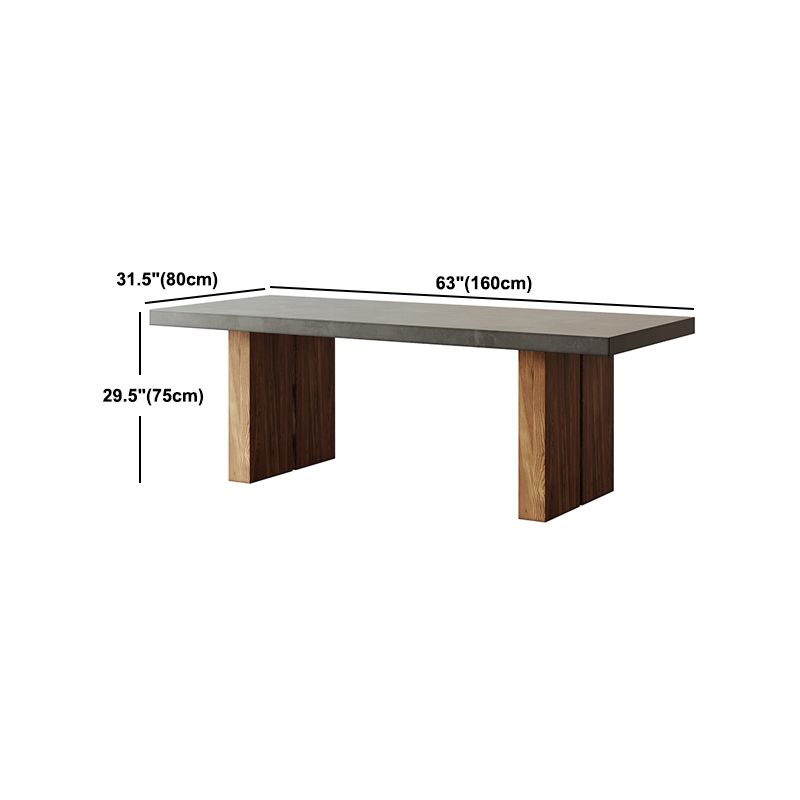 Modern 1/5 Pieces Dining Set Rectangle Pine Wood Dining Table for Living Room