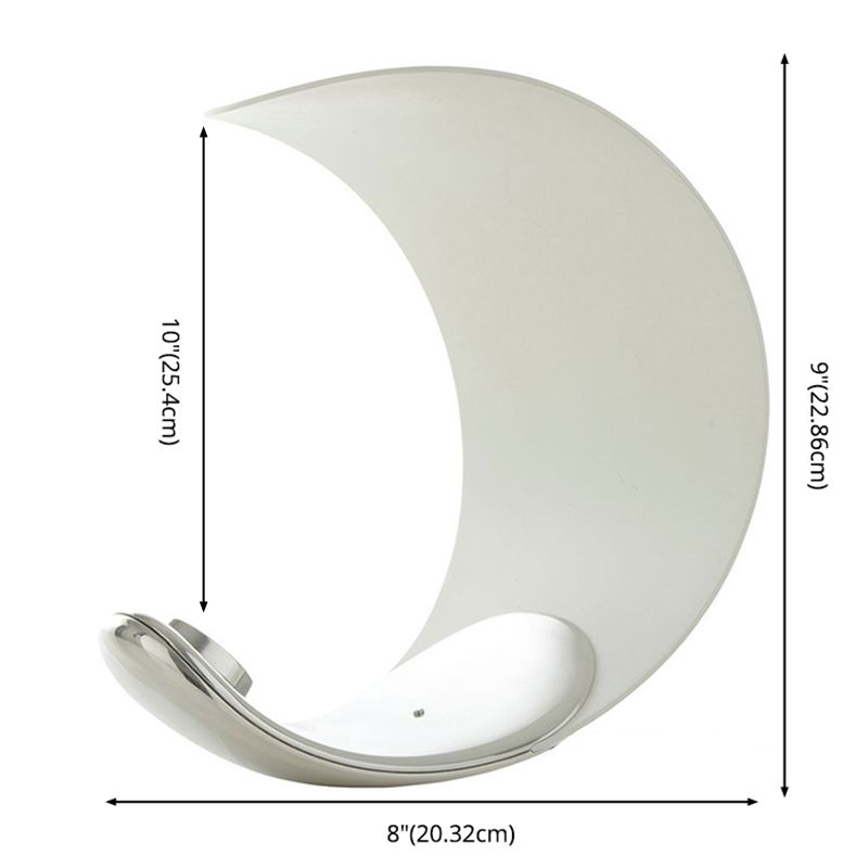 Luz de mesa LED de dormitorio metálico de lámpara de luna en forma de luna en forma de luna con cable enchufable