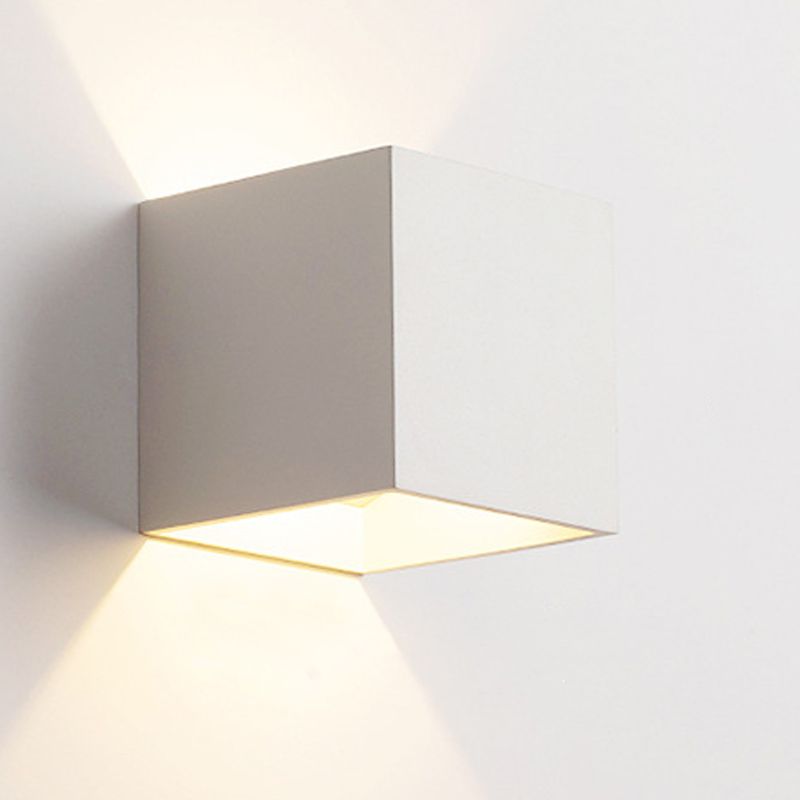 2-Light Metal Wall Lighting Modern Rectangular Shade Wall Mounted Light Fixture