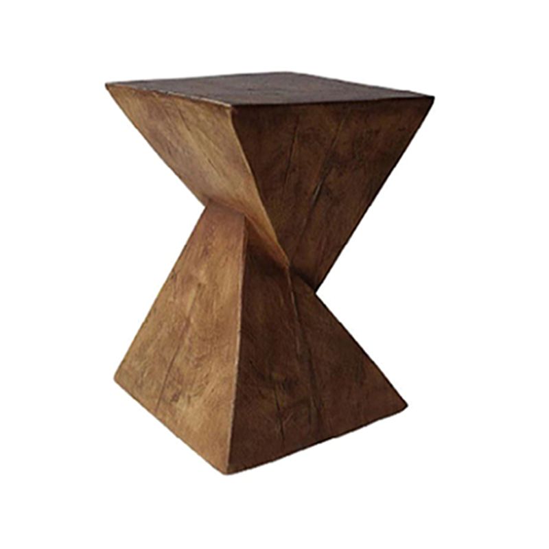 12" Wide Contemporary Corner Table Square Wood Distressed Side Table