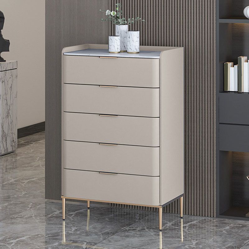 Glam Vertical Stone Storage Chest Bedroom 16"Wide Chest with Metal Legs