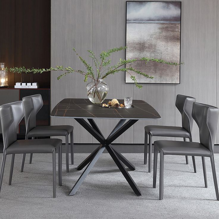 Cuisine contemporaine Solide Back Dining Claid Tite Metal Dining Dining Side Side