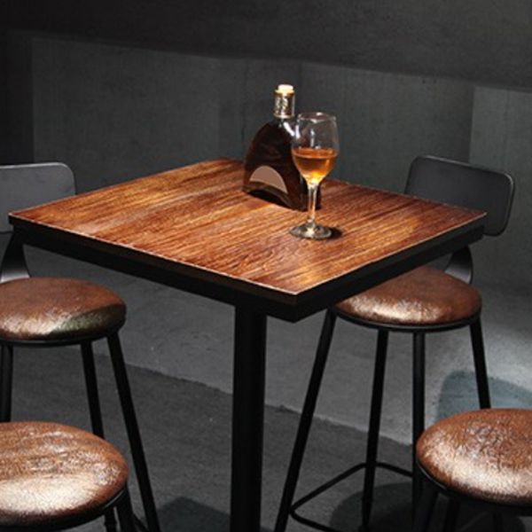Industrial Wood Pub Dining Set 1/3/5 Pieces counter Table with Upholstered Stools