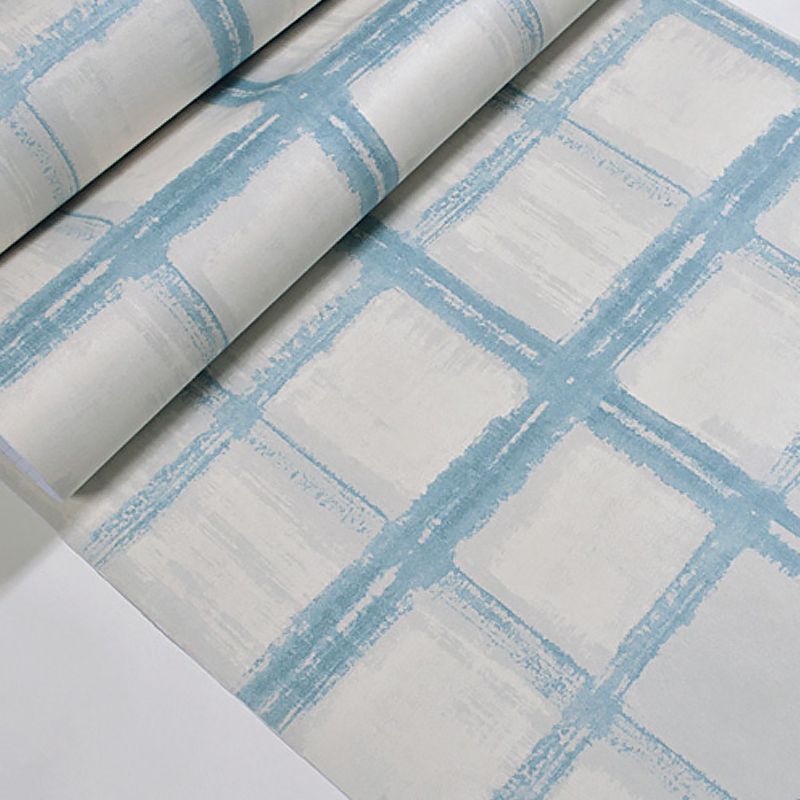 Adhesive Grid Wallpaper Roll Vinyl Modern Style Wall Art for Living Room, Easy Peel off