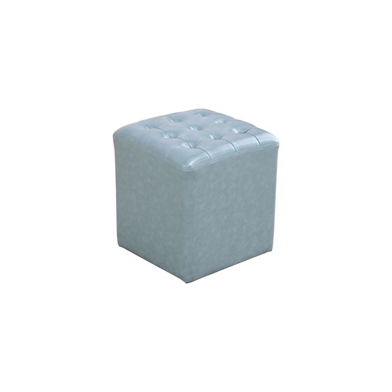 Modern Dark Brown Cube Solid Color Square Leather for Living Room