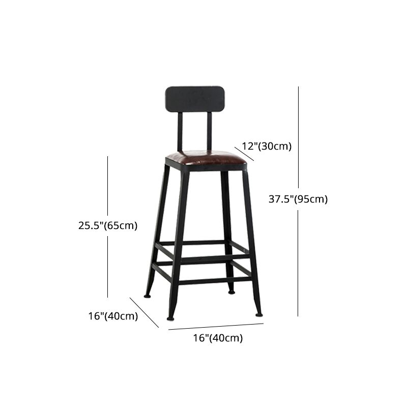 Iron Bar and Counter Stool Industrial Indoor Vintage Brown Counter Height Stools