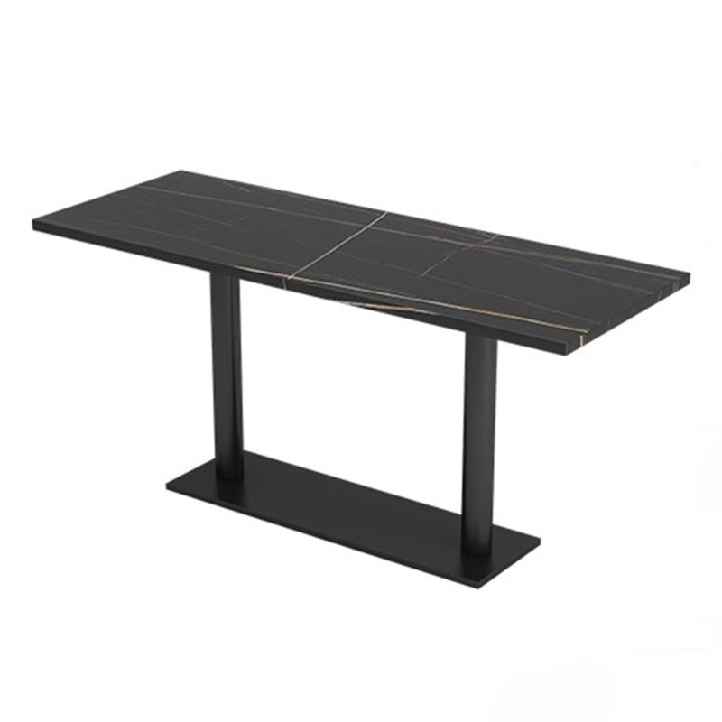 Stile industriale Sinterizzato Stone Stone Sala Tavolo da cucina Black Tavolo con cornice nera