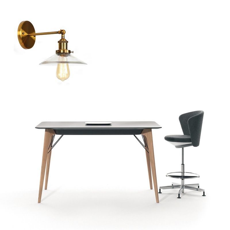 Illuminazione da parete geometrica vetro in stile industriale 1 luce sconce in ottone