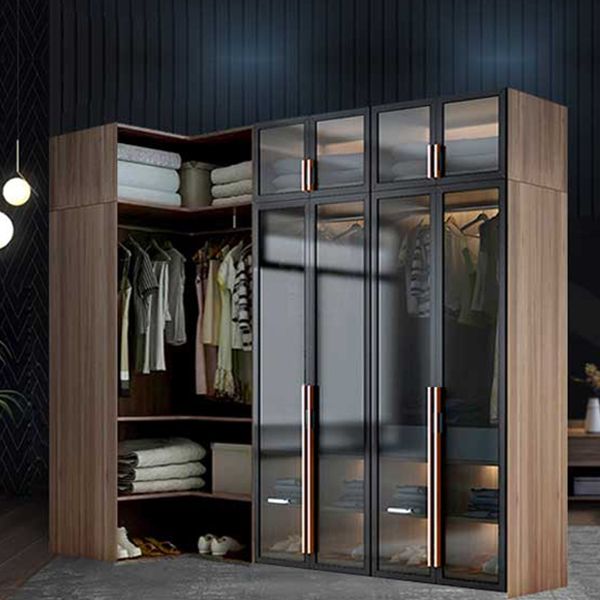 Modern Style Wooden Wardrobe Bedroom Wardrobe Closet with Garment Rod