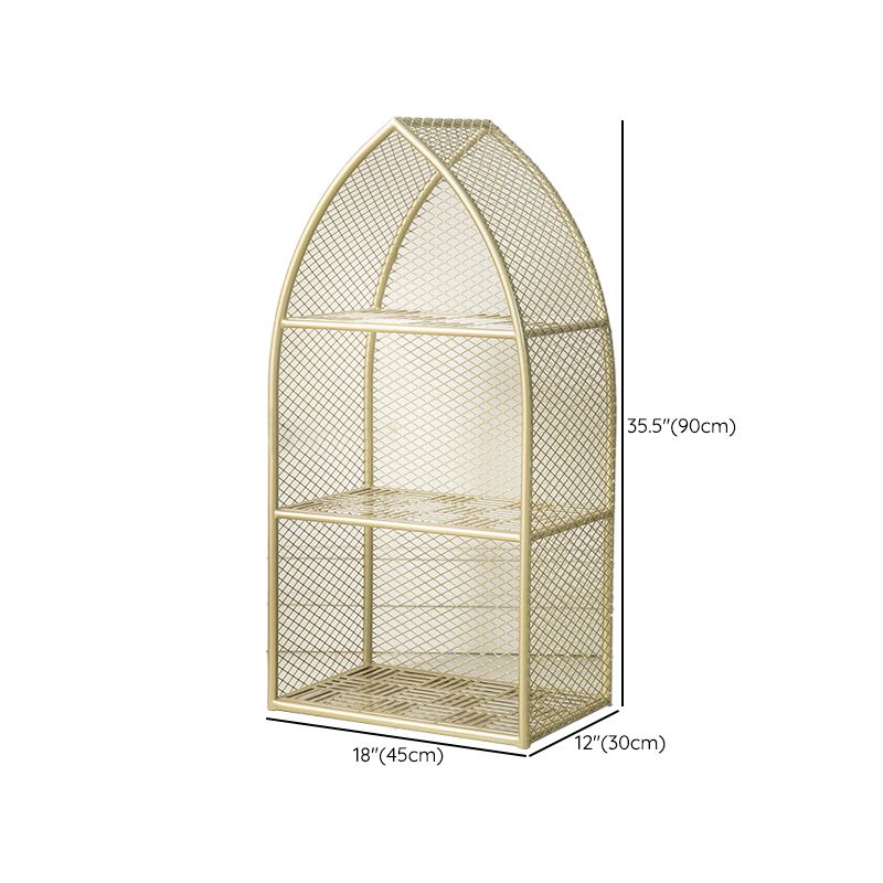 Glam Gold Bookshelf Standard Metal Bookcase with Shelves for Home Office