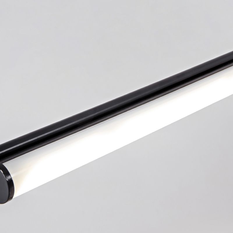 Modern Aluminum Pendant Lighting Linear Shape Hanging Light Fixtures in Black and White