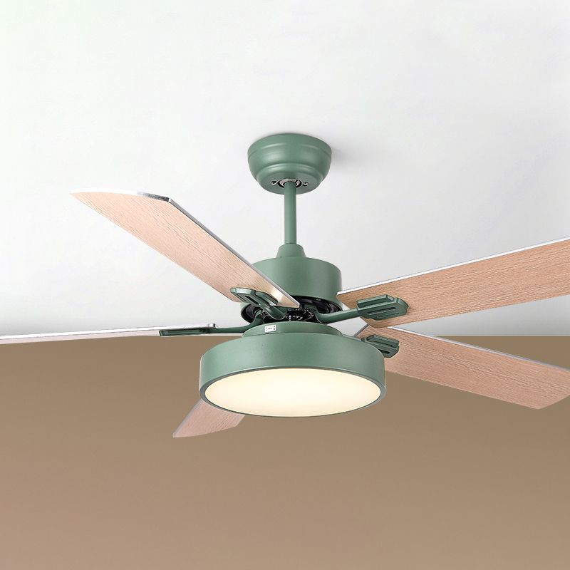 Unique Shape Ceiling Fan Light Kids Style Metal 1-Light Ceiling Fan Lamp for Living Room
