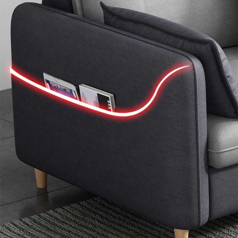 79.92"D x 56.3"W x 33.46"H 3-Seat Cushion Back Tufted Sectional with Storage