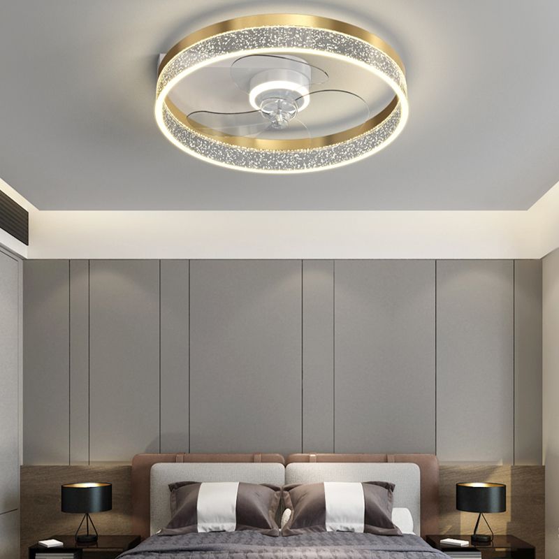 Modern Style Ceiling Fan Lighting Metal 1 Light Ceiling Fan Light for Living Room