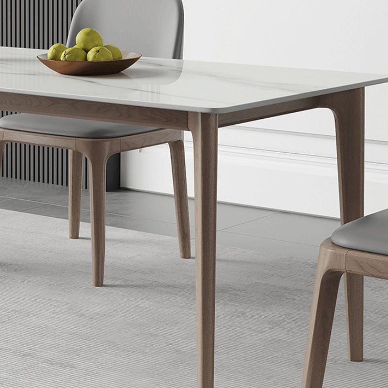 Contemporary Style 1/2/5 Pieces Dining Chairs Set Rectangle Stone Furniture in White