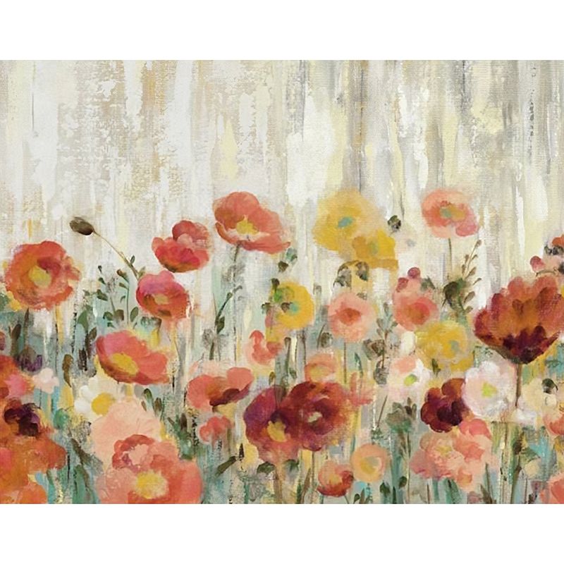 Yellow and Red Tropical Mural Customized Forest and Floral Pattern Wall Covering for Home Decoration