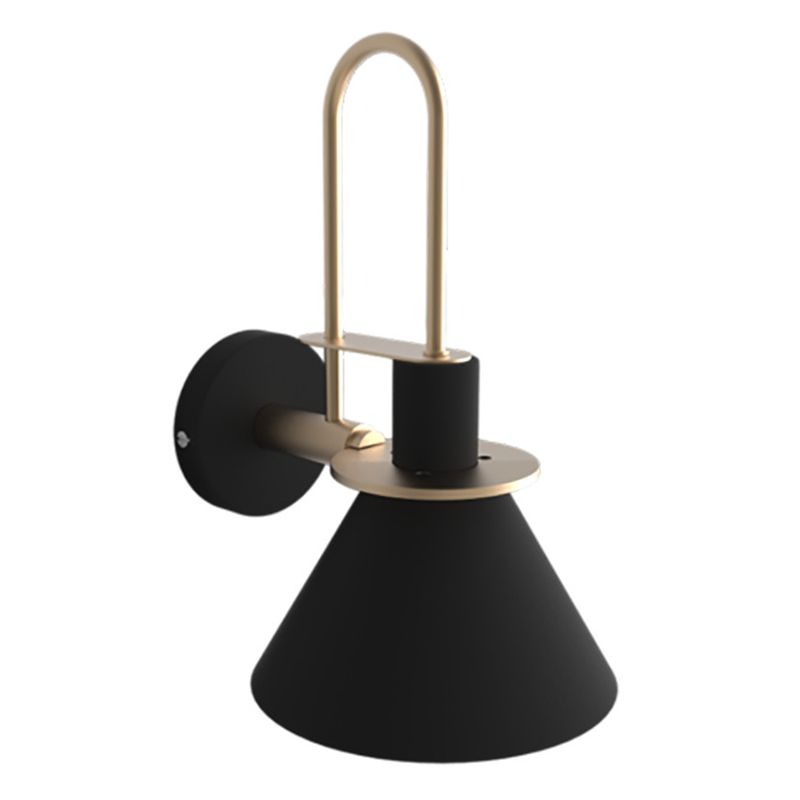 1 Light Metal Wall Mounted Light Fixture Modern Curved Arm Wall Sconce Lighting for Dining Room