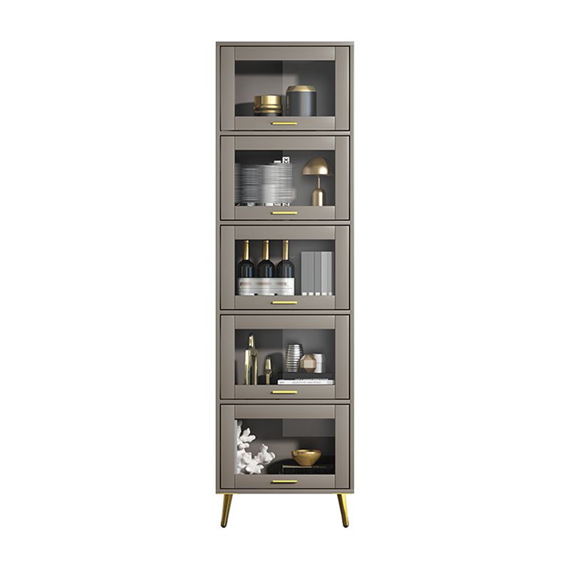 Modern Style Bookshelf Closed Back Shelf Bookcase with Doors for Office Home