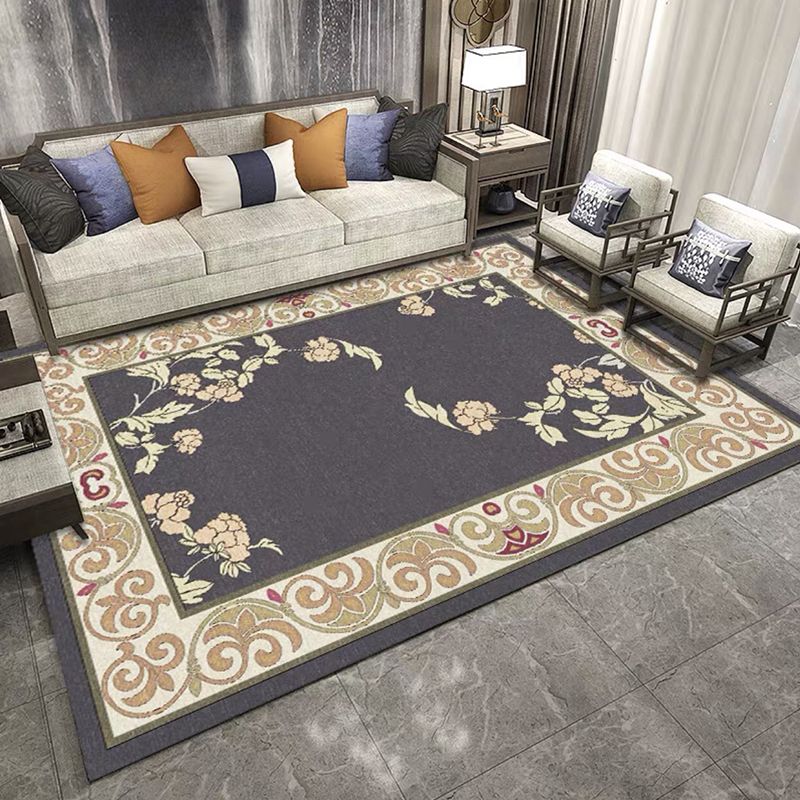 Modern European Pattern Rug Apricot Tone Polyester Carpet Stain Resistant Indoor Rug for Home Decor