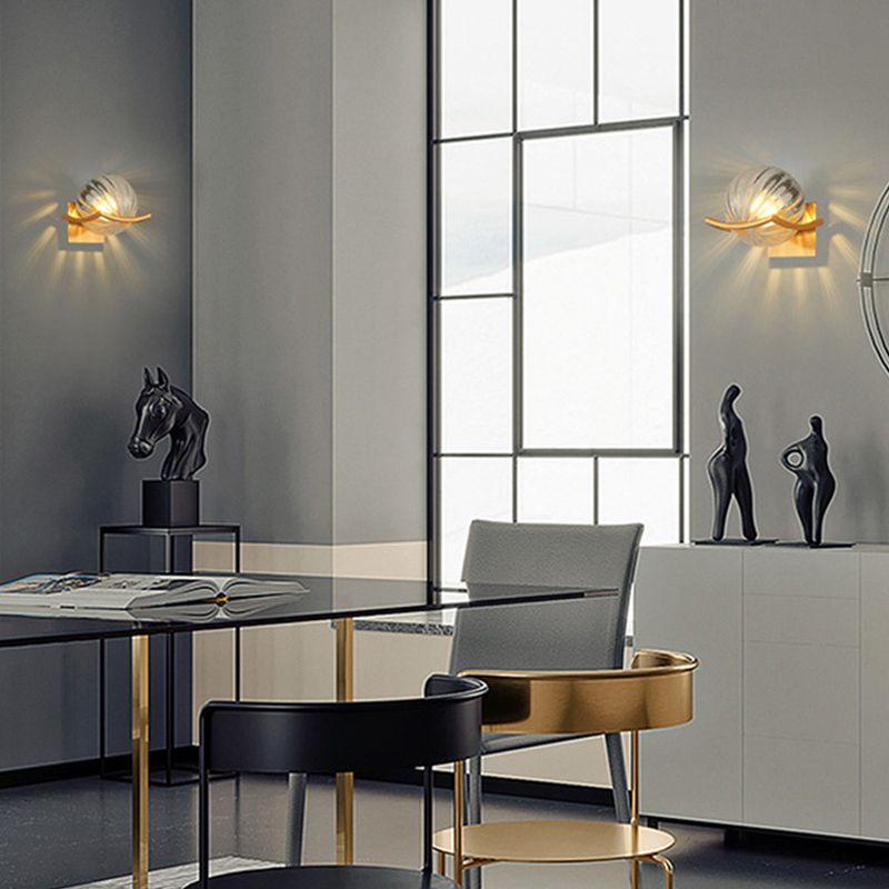 Modern Minimalist Style Ball Wall Light Fixtures Glass 1 Light Wall Lamps for Living Room