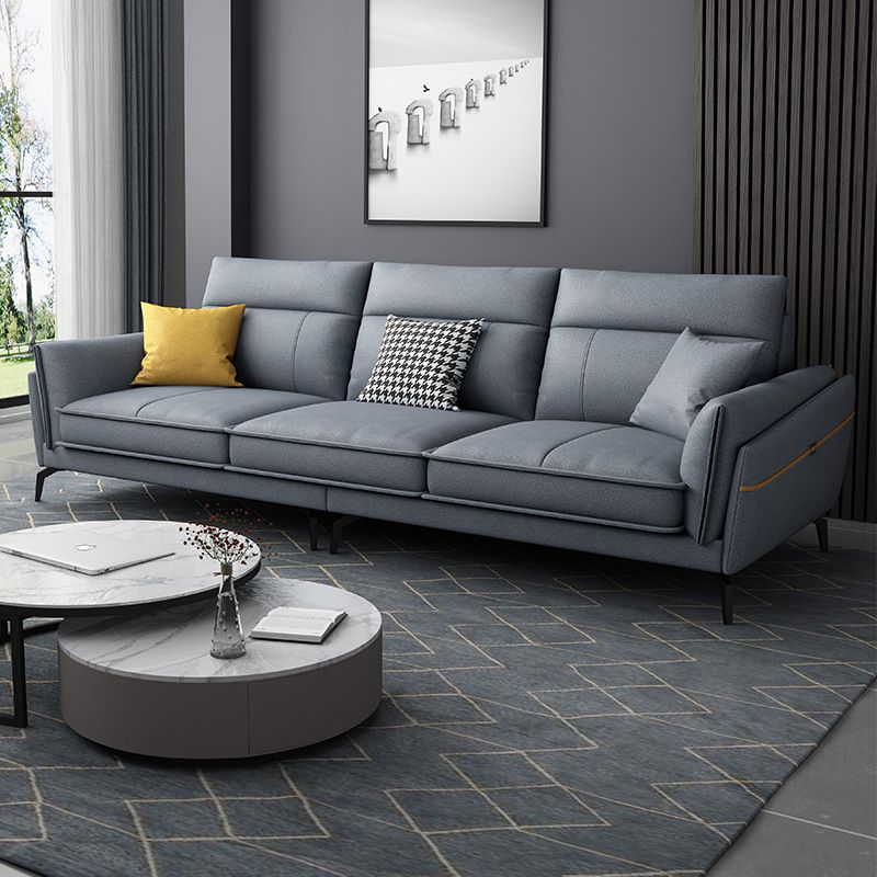 Scandinavian Blue Pillow Back Sectionals/Sofa for Living Room 35.43" High