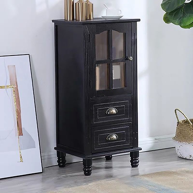 Contemporary 1 - Door 1 Shelves Glass Paned with Drawer Solid Wood Chest
