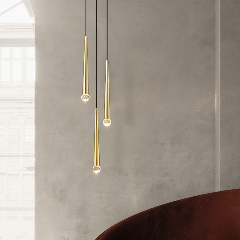 Lámpara de suspensión de techo cónico de estilo de cristal de estilo moderno